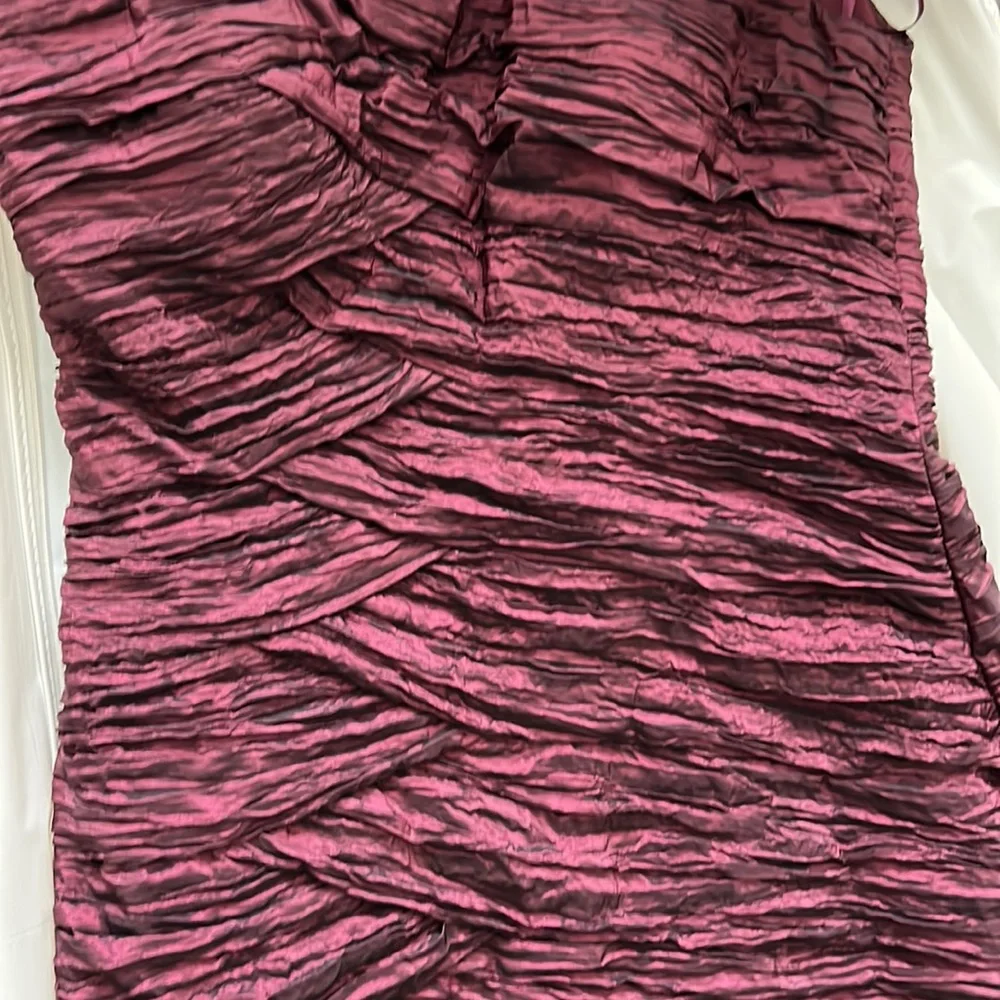 Pronovias Barcelona Dark Purple / Burgundy one shoulder long dress - Picture 10 of 13